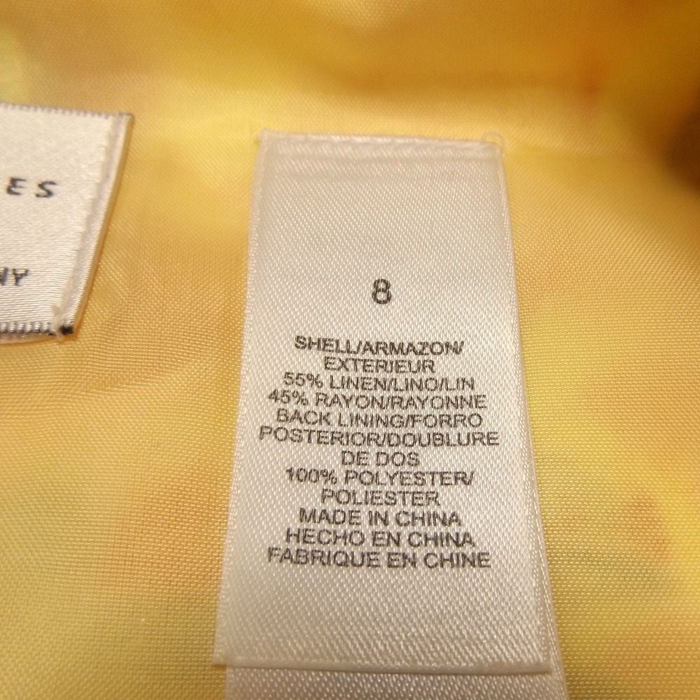 Emma James Liz Claiborne Floral Blazer and Beaded Tank Top Set Yellow Peach 8 - Picture 11 of 15
